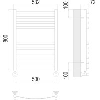 Полотенцесушитель водяной Terminus & Авиэль П10 500x800 4670078529015