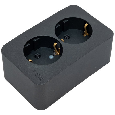 2-ая розетка Systeme Electric Blanca о/у без пласт. антрацит с/з со шт.., 16А BLNRA011206