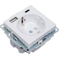 Розетка Systeme Electric AtlasDesign 16А с 2 Usb A+A, 5В/2,4 А, 2x5В/1,2 А белый ATN000132