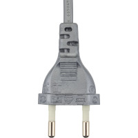 Провод с евроштекером и выключателем duwi серебро 2,0м H 03 VV-F 2x0,5 мм 28573 1