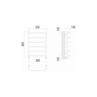 Полотенцесушитель водяной Стандарт П6 500x600 Terminus 4670078530332