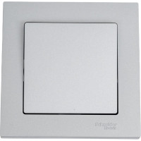 1-клавишный выключатель Systeme Electric AtlasDesign Алюминий сх.1, 10АХ, в сборе SE ATN000312