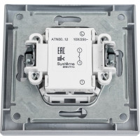 1-клавишный выключатель Systeme Electric AtlasDesign Алюминий сх.1, 10АХ, в сборе SE ATN000312