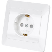 Розетка TDM ELECTRIC 2П+З с защитными шторками 16А 250В белая "Ильмень" SQ1823-0014