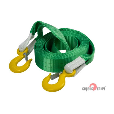 Ленточный супер усиленный трос 6 т в пакете СЕРВИС КЛЮЧ 19009
