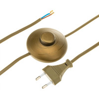 Кабель с ножным выключателем и евровилкой duwi 2м бронза 28581 6