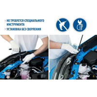 Газовые упоры капота для Changan CS35 Plus 2018-н.в., 2 шт Rival A.ST.8903.1