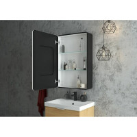 Зеркало-шкаф с подсветкой Art&Max LECCE AM-Lec-560-850-1D-L-DS-F-Nero