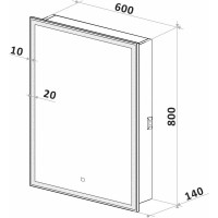 Зеркало-шкаф с подсветкой Art&Max TECHNO AM-Tec-600-800-1D-L-DS-F