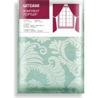 Портьерная штора witerra папоротник жаккард фисташка 190x260 см 1 шт 108394