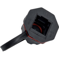 Индустриальный модуль-заглушка NIKOMAX IP67, с защитной крышкой, черный NMC-KJ-BLANK-IS-BK