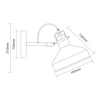 Настенный светильник Camelion WML-425 С73 серый + медь Amsterdam 40Вт металл 13021