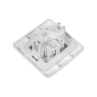 Двухклавишный выключатель Systeme Electric СП Этюд 10А IP20 с индикацией, белый BC10-006B