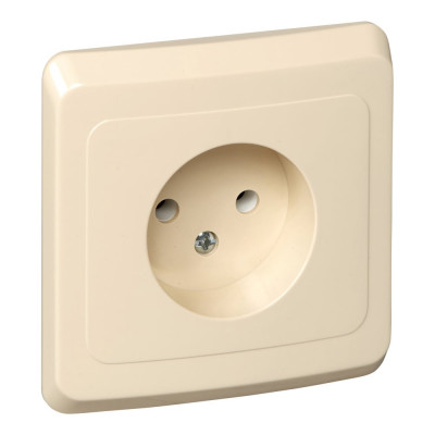 Розетка 1-м Systeme Electric (Schneider Electric) Этюд, 16 А, IP20, без заземления, кремовый, арт. PC16-001K