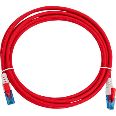 Коммутационный шнур с замком NIKOMAX U/UTP 4 пары, красный, 3м NMC-PC4UE55B-030-CS-RD