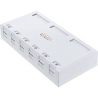 Корпус настенной розетки NIKOMAX 6 портов, белый NMC-MB6P-ST-WT