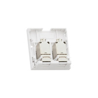 Настенная розетка NIKOMAX 2 порта, со шторками, белая NMC-WO2SD2-FT-ST-WT