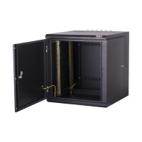 Настенный двухсекционный шкаф TLK 19, 9U, черный TWM-096060-M-BK