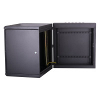 Настенный двухсекционный шкаф TLK 19, 9U, черный TWM-096060-M-BK