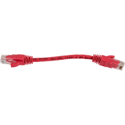 Шнур NIKOMAX, U/UTP 4 пары, Кат.5e, 7х0,205мм, PVC, красный, 0,15м NMC-PC4UD55B-001-RD