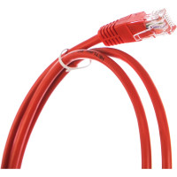 Шнур NETLAN U/UTP 4 пары, категория 5e, PVC, красный, 1м, 10шт. EC-PC4UD55B-BC-PVC-010-RD-10