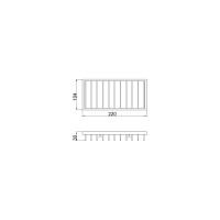 Прямоугольная решетка Veragio BASKET L220хP104хh30 мм, хром VR.GFT-9047.CR