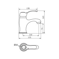 Смеситель для раковины Veragio GRAZIA монокомандный, бронза VR.GRA-3510.BR