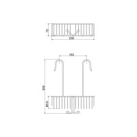 Подвесная полка-решётка Veragio Basket 236x70x300 мм, бронза VR.GFT-9090.BR