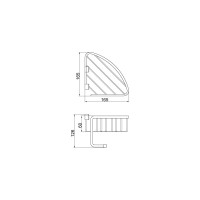 Решетка угловая BASKET 165х165хh126 мм., с крючком, бронза