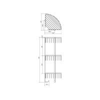 Угловая тройная решетка Veragio Basket 216x216х585 мм, хром VR.GFT-9067.CR