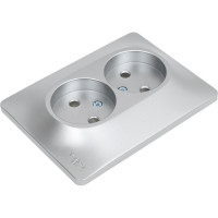 Розетка Systeme Electric (Schneider Electric) GLOSSA двойная без заземления,16А, алюминий GSL000320