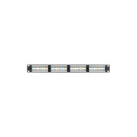 Панель NETLAN 19", 1U, 24 порта, категория 6, RJ45/8P8C, неэкранированная, черная EC-URP-24-UE2