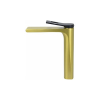 Высокий смеситель на раковину ЭЛЕМЕНТ матовое золото/черный Bronze de Luxe EL21GB