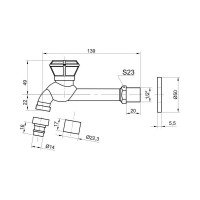 Сливной кран BRONZE DE LUXE длинный, насадка-рассекатель 21594/1