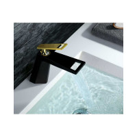 Смеситель на раковину BRONZE DE LUXE QUADRO черный/золото A919B