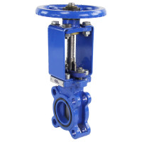 Задвижка шиберная DN.ru Ду65 Ру10 межфланцевая, выдвижной шпиндель, штурвал D040-03148