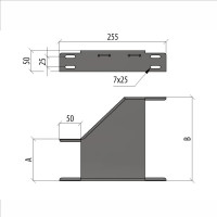 Переходник Система КМ левый 50х50-200 мм LO11763 PD50-50-200-L