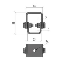 Шарнирный подвес для шпильки Система КМ м10 5 мм INOX304 LO20127 SHS10 INOX304