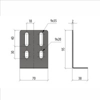 Универсальный настенный кронштейн Система КМ INOX304 LO9846 UKS INOX304