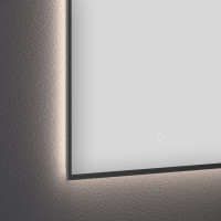 Настенное декоративное зеркало с подсветкой и тонким черным матовым контуром Wellsee 7 Rays' Spectrum Квадратное 75 х 75 см, для ванной и прихожей 172200380