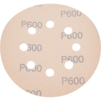 Диск абразивный с липучкой Sandpaper (yellow) 125 мм, 8 отверстий, P600, 10 шт BRUSHTEX 125Y8-600