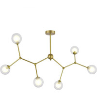 Подвесной светильник Evoluce золотистый/прозрачный, белый g9 6x5w, SLE1106-203-06