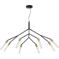 Подвесной светильник Evoluce, черный, латунь/белый g9 8x5w, SLE1129-403-08