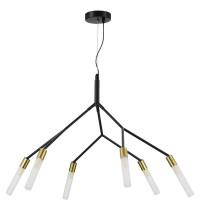 Подвесной светильник Evoluce, черный, латунь/белый g9 6x5w, SLE1129-403-06