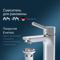 Смеситель для умывальника AM.PM X-Joy S, с д/к, излив 100 мм, хром F85B82100