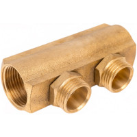 Коллектор ДТРД ВР 1 на 2 выхода НР 1/2, межосевое 35 мм 410330