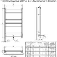 Электрический полотенцесушитель ДВИН L neo 80/50 1"-1/2" К диммер, полированный 4656759179151
