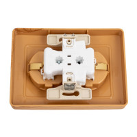 Розетка Systeme Electric Blanca с/у, двойная, с заземлением, со шторками, 16а, 250в, ясень BLNRS001125