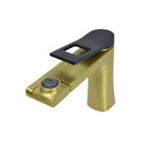 Универсальный смеситель для раковины/биде Bronze de Luxe ELEMENT матовое золото/черный EL02XGB
