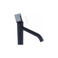 Высокий смеситель для раковины Bronze de Luxe FOCUS черный/серый гранит 24615BG